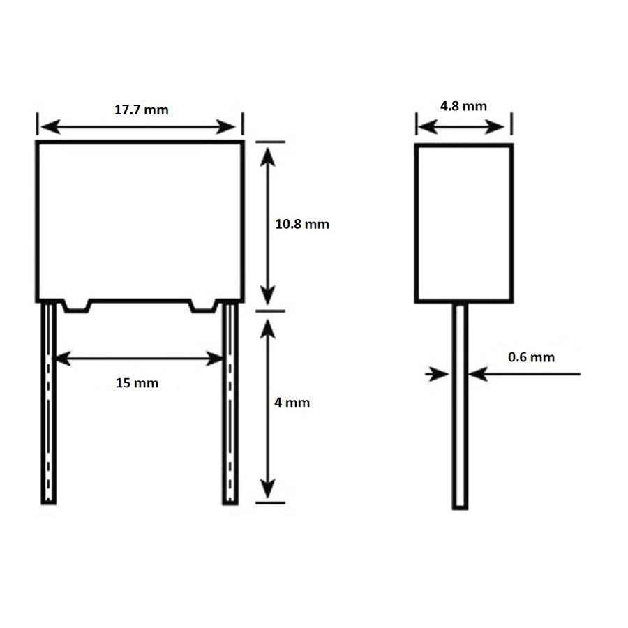 100 NF 275V Kutupsuz Kondansatör (Polyester)