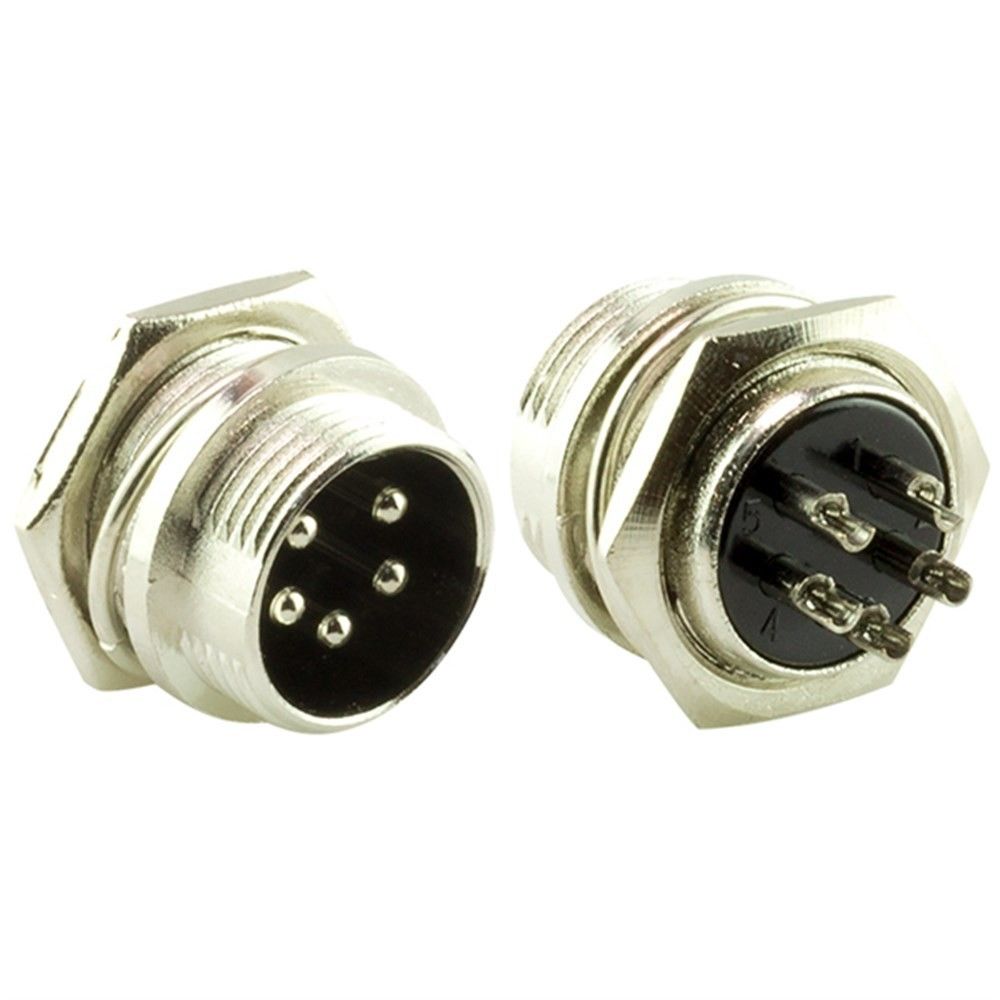 IC261M 12mm 5 Pin Mini Mayk Fiş Şase Monte Erkek