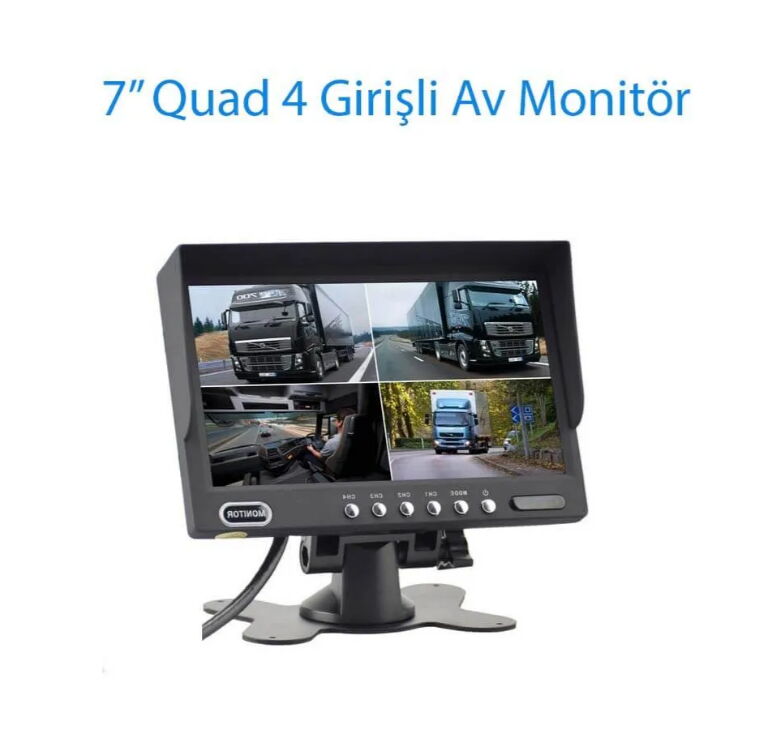 7" Quad Cctv Araç Monitörü