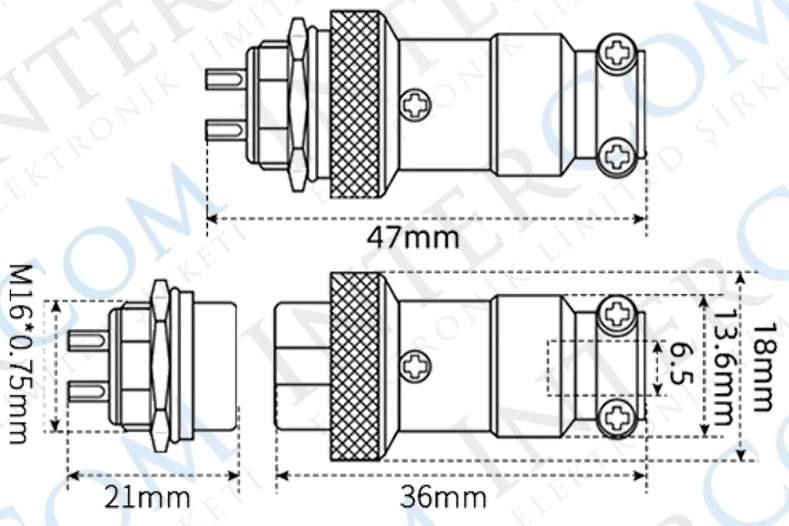 8 Pin Mayk Fiş Seyyar Erkek - Dişi Takım
