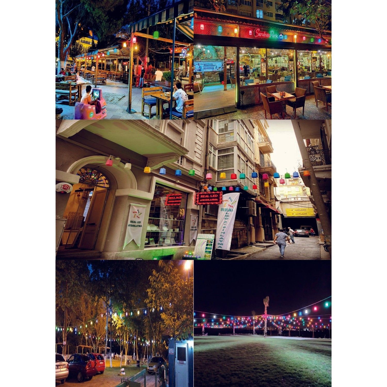 Ağaç Feneri E27 Altıgen Tekli Yeşil