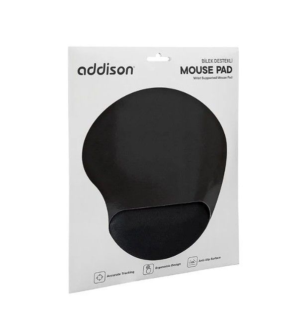 Addison 300521 Bileklik Destekli Siyah Mouse Pad