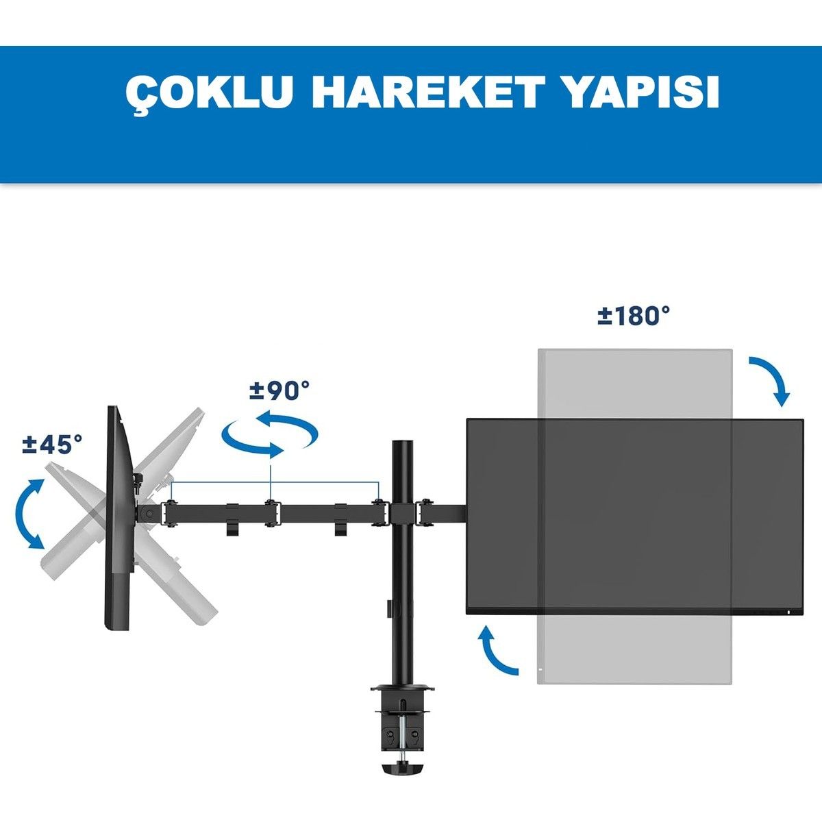 Alüminyum Monitör Standı İkili