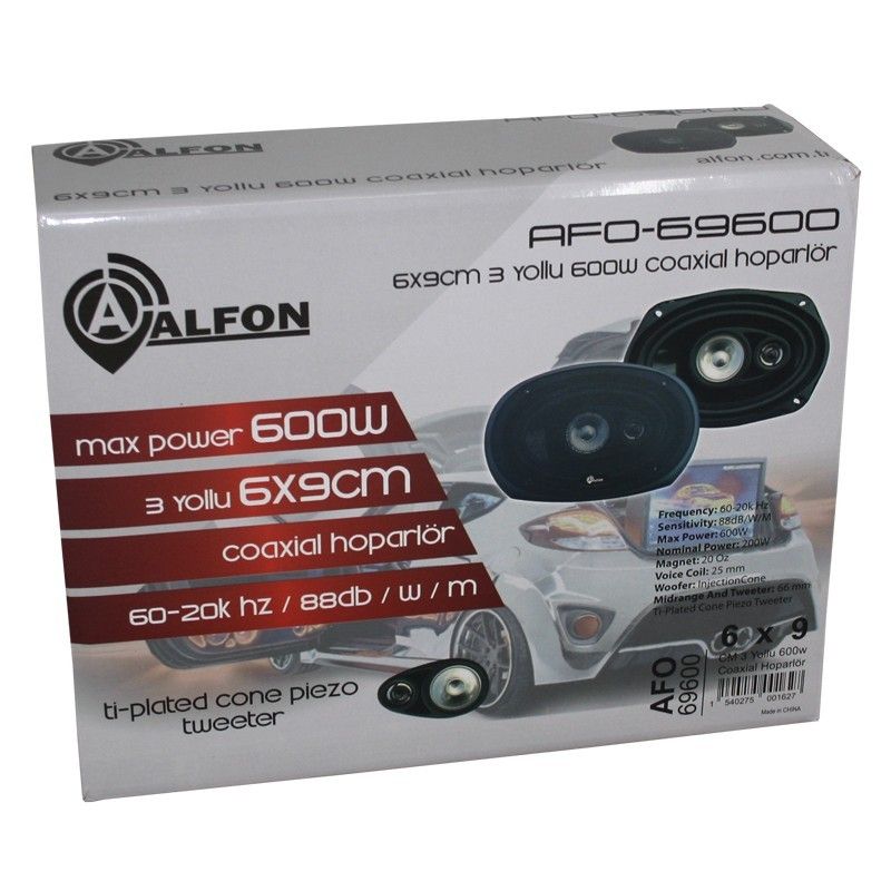 Alfon AFO-69600 6x9cm 600W 3 Yollu Coaxial Hoparlö