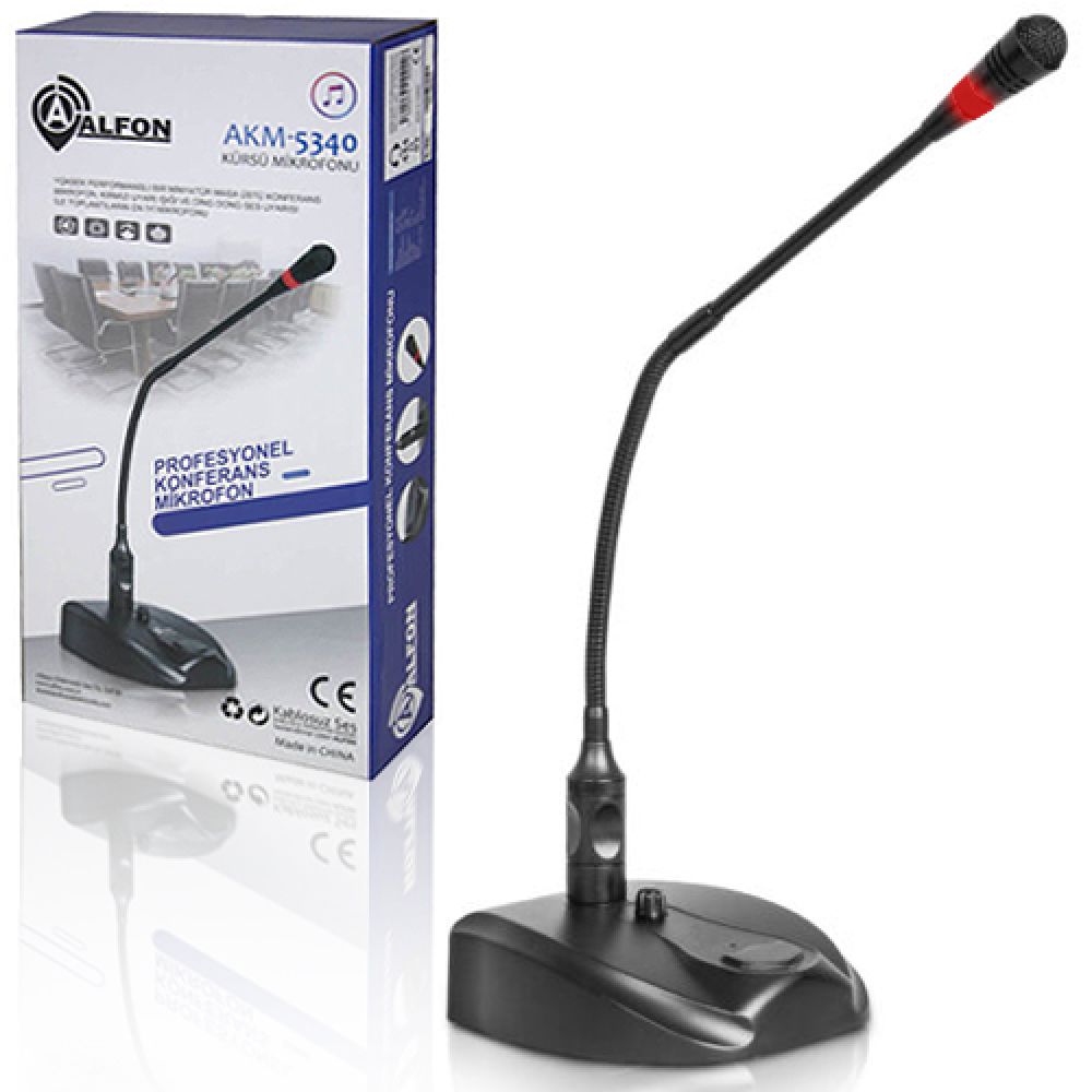 Alfon AKM-5320 Profesyonel Sprelli Kürsü Mikrofonu