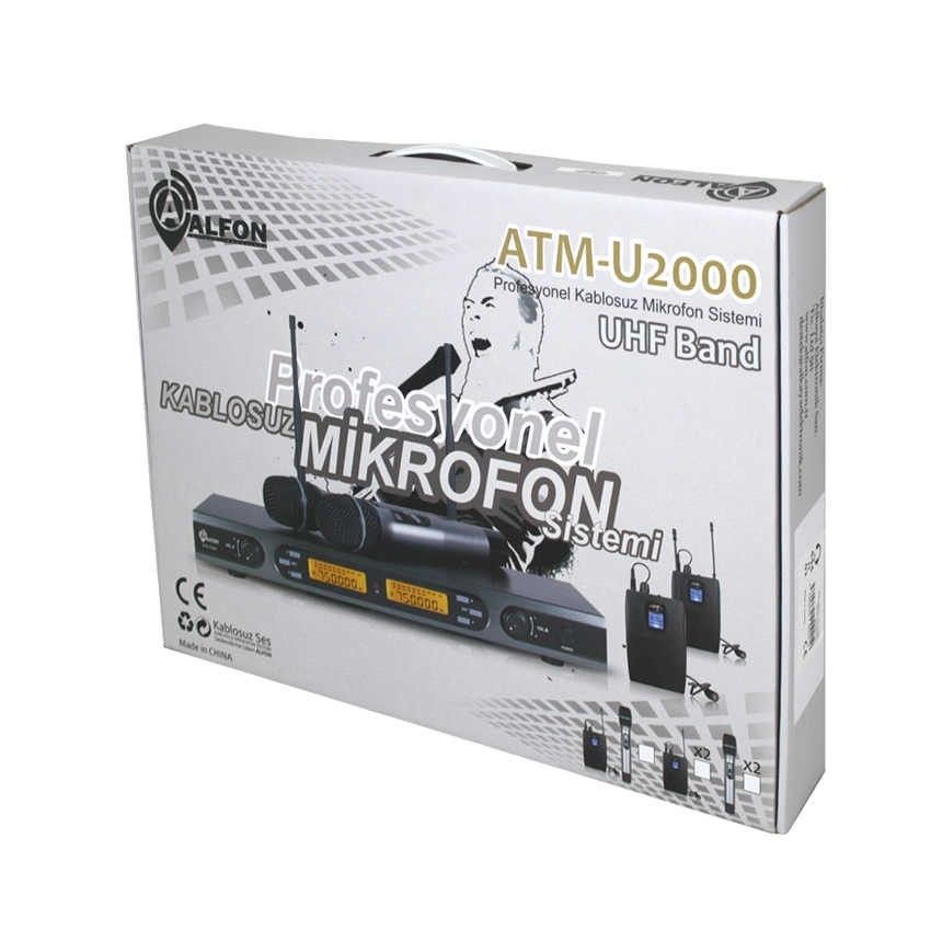Alfon ATM-U2000 2 Yaka Uhf 99 Kanal Telsiz Mikrofo