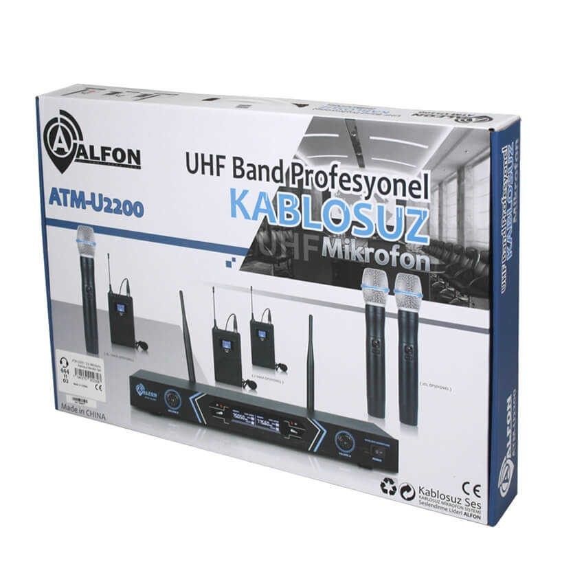 Alfon ATM-U2200 2Yaka Uhf Sabit CH Telsiz Mikrofon