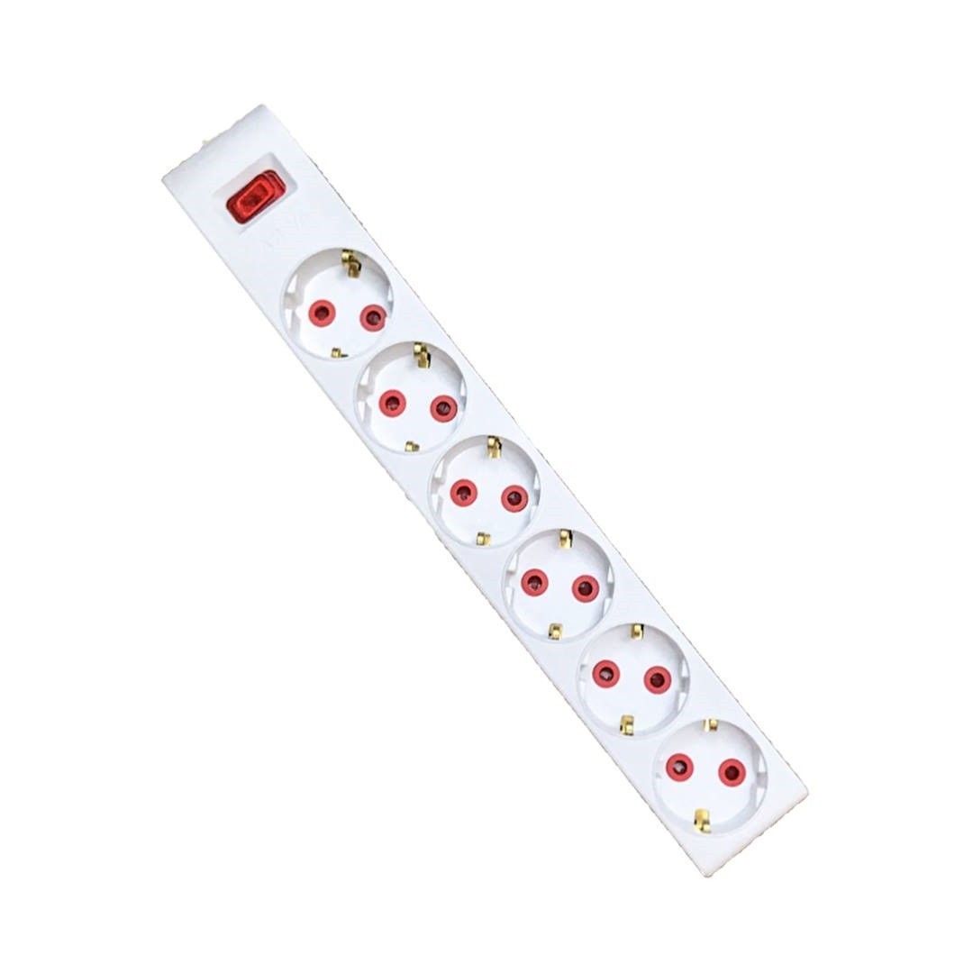 AY-KA Altılı Topraklı Ç.K. Anahtarlı Grup Priz