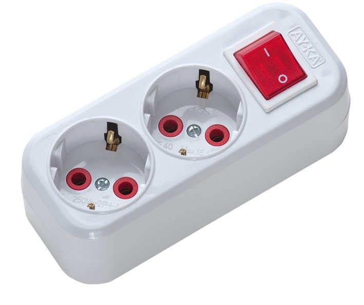 AY-KA İkili Anahtarlı Topraklı Grup Priz