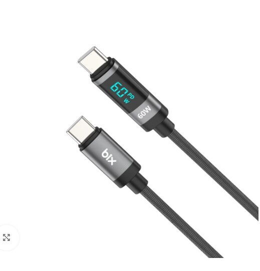 Bix BX06CC 60W Type-C Hızlı Şarj Kablosu 1m Gri