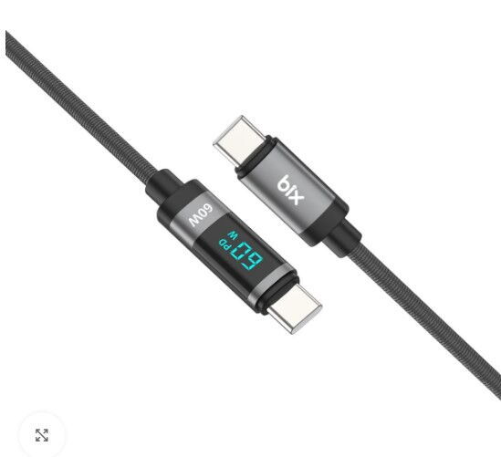 Bix BX06CC 60W Type-C Hızlı Şarj Kablosu 1m Gri