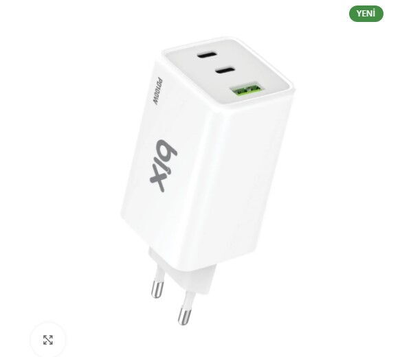 Bix BX3P101G 100W 3 Port Hızlı Şarj Adaptörü Beyaz