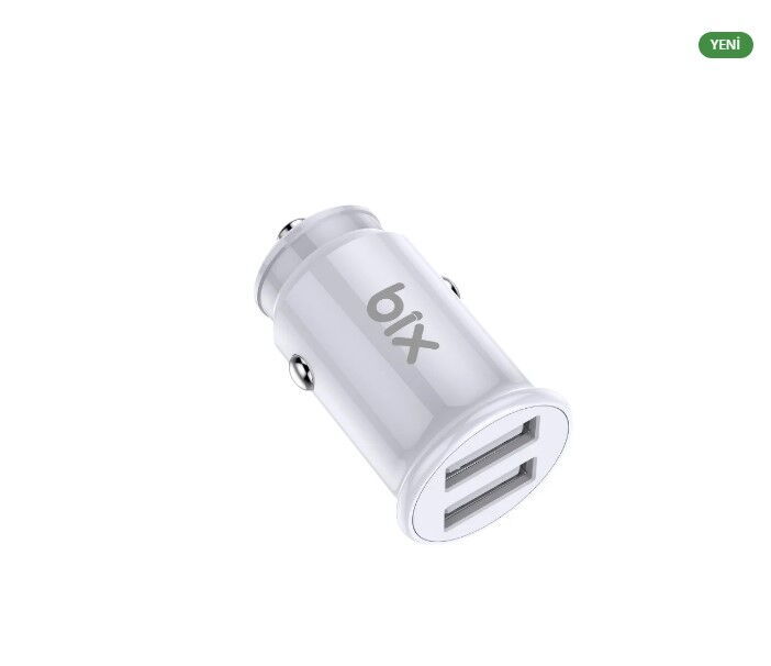 Bix BXAA12W 12W Çift Usb Araç Şarj Cihazı Beyaz