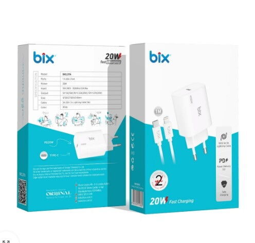 Bix BXCL21TA 1m Kab. 20W Lightning Şarj Cihazı Byz