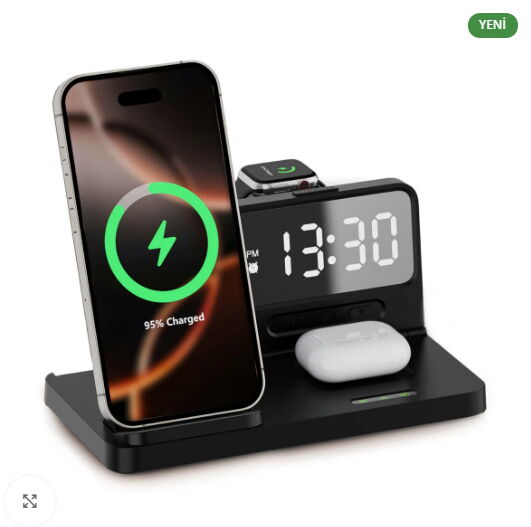 Bix BXMW4 Saatli 15W Kablosuz Şarj Standı Siyah
