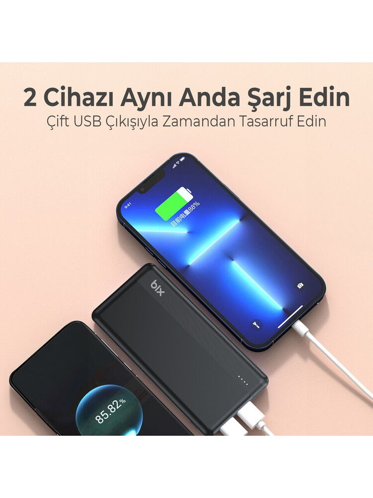 Bix BXPB108 10.000mAh Powerbank Siyah