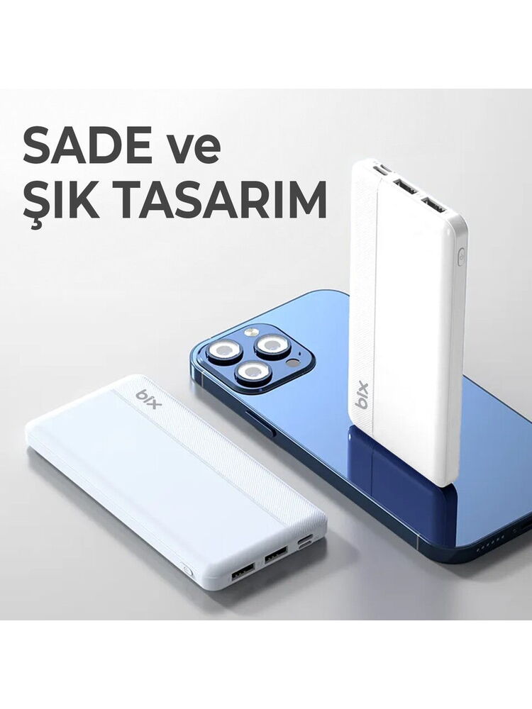 Bix BXPB108 10.000mAh Powerbank Beyaz