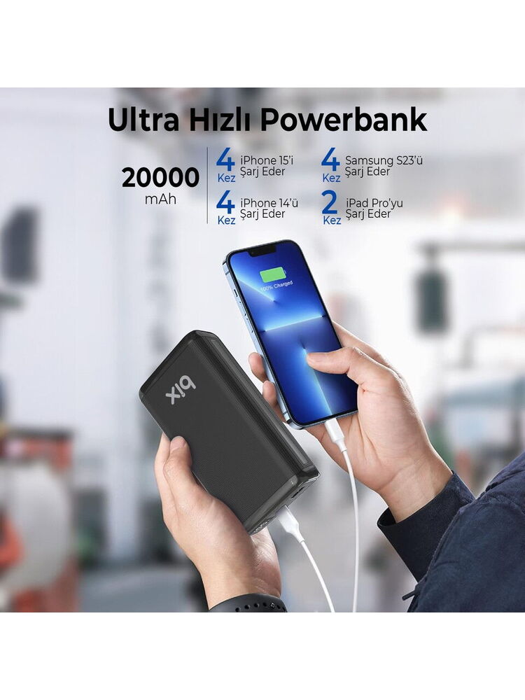 Bix BXPB204 20.000mAh Powerbank Siyah
