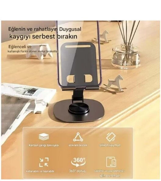 Bix TS01 Ayarlı Metal Masaüstü Tablet Tutucu Gri