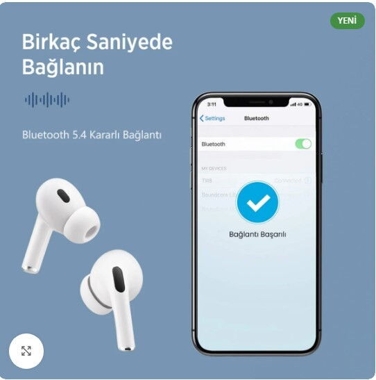 Bix TW8 TWS Kulak İçi Bluetooth Kulaklık Beyaz
