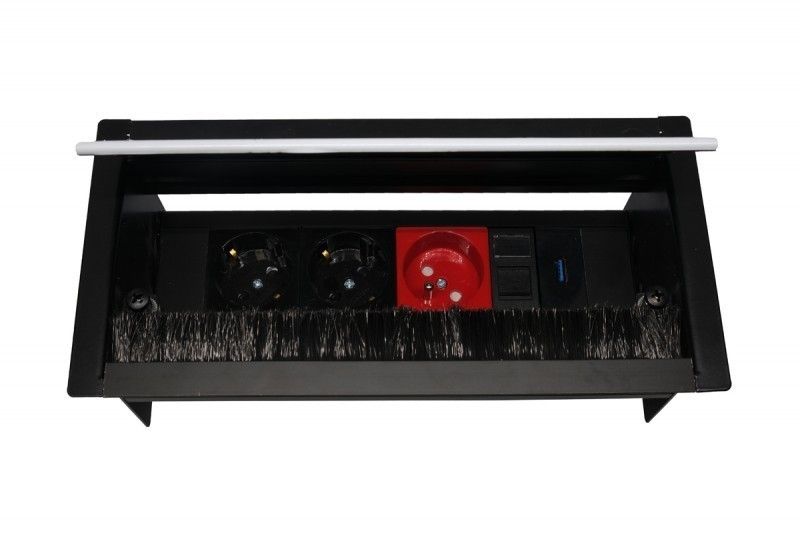 BlokPriz BK2508 45x45 8 Modül Siyah Kapaklı Gömme