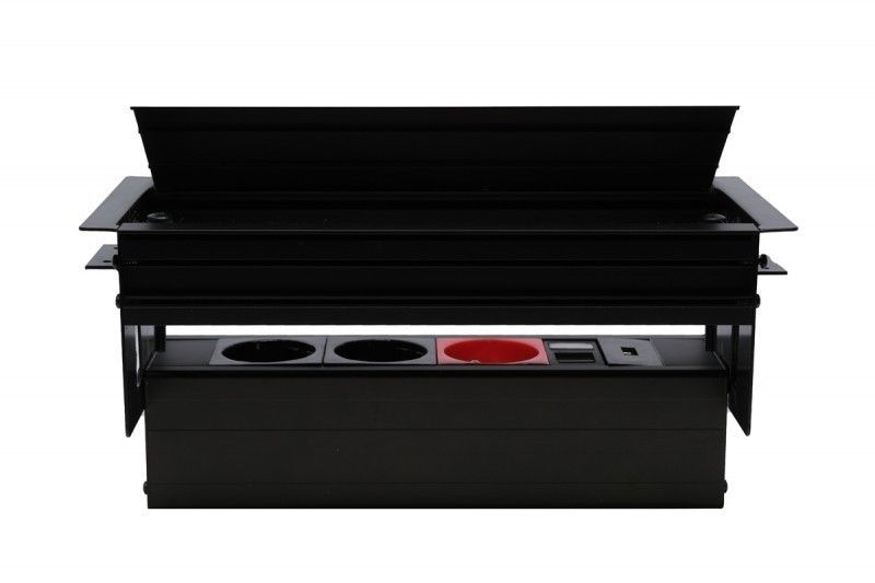 BlokPriz BK2508 45x45 8 Modül Siyah Kapaklı Gömme