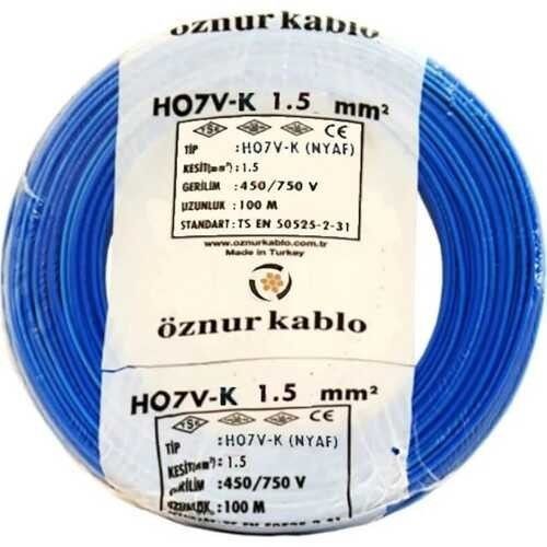 Öznur 1.5mm NYAF Kablo (H07V-K) (Mavi)