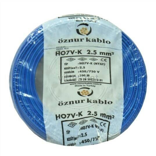Öznur 2.5mm NYAF Kablo (H07V-K) (Mavi)