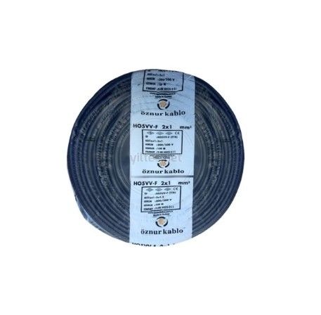 Öznur 2x1mm TTR Kablo Siyah 100 Metre