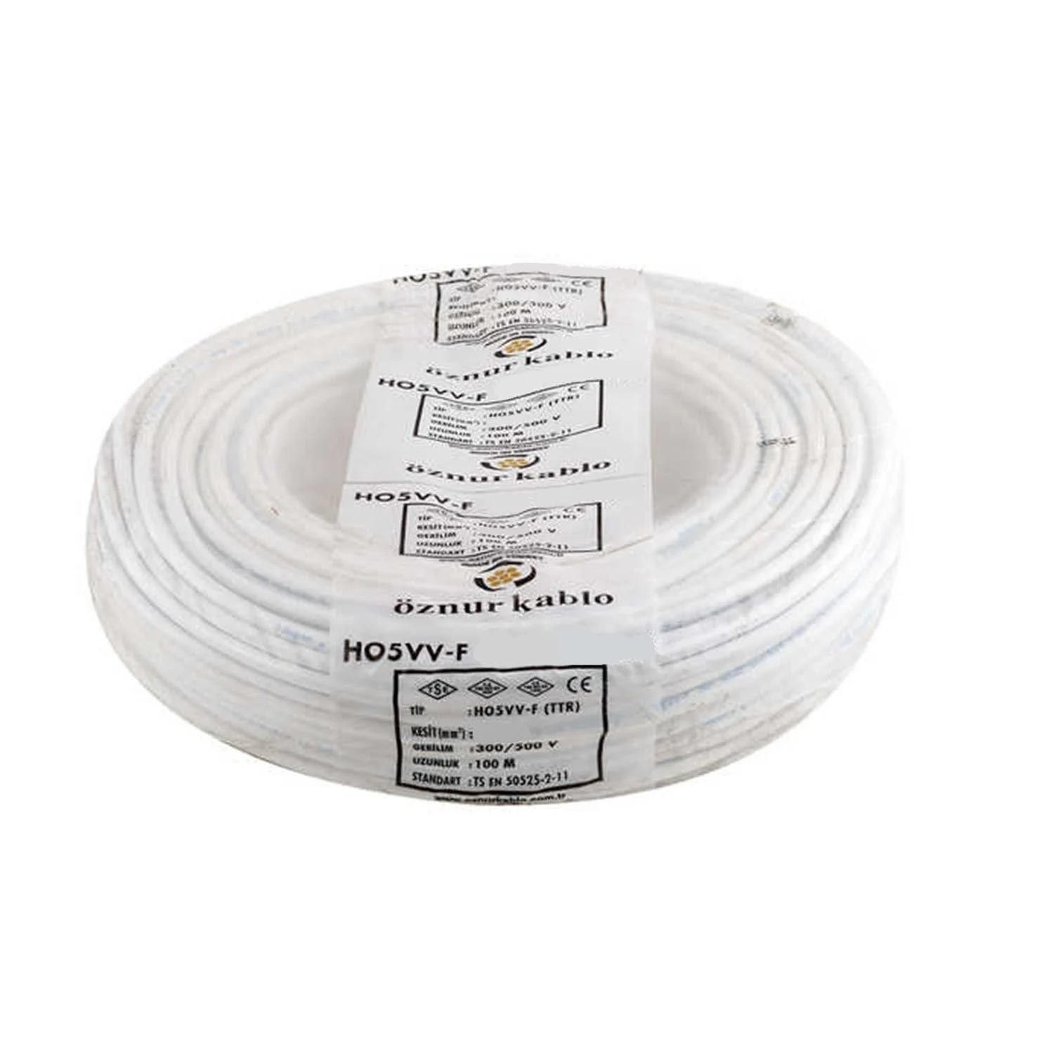 Öznur 3x1.5mm HF TTR Kablo Beyaz 100 Metre