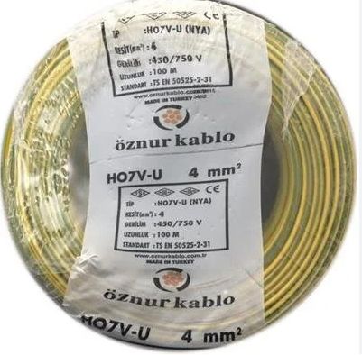 Öznur 4mm NYA Kablo (Sarı Yeşil)