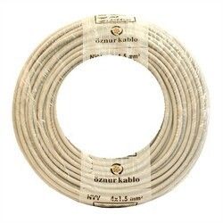 Öznur 4x1.5mm TTR Kablo Beyaz 100 Metre