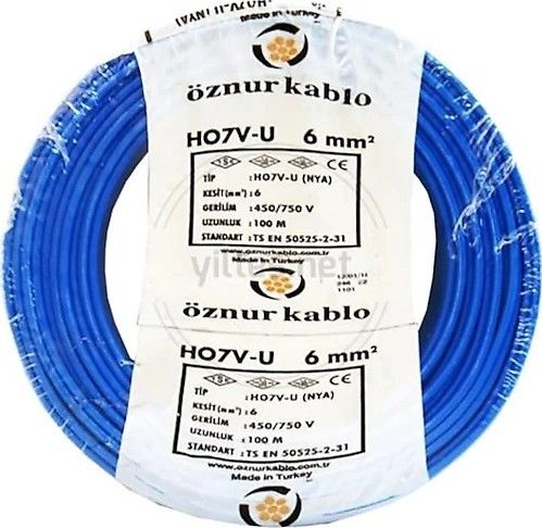 Öznur 6mm NYA Kablo (Mavi)