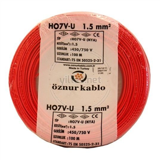 Öznur 6mm NYAF Kablo (H07V-K) (Kırmızı)