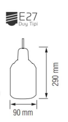 İnoled Gala Ağaç Feneri E27 Kırmızı
