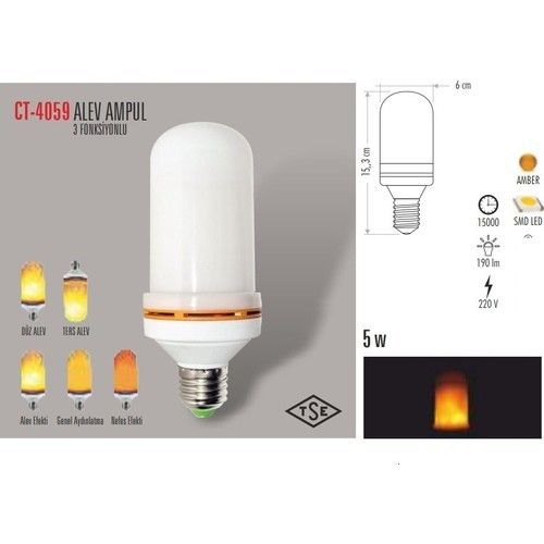 Cata CT-4059 5W Alev Led Ampul Amber