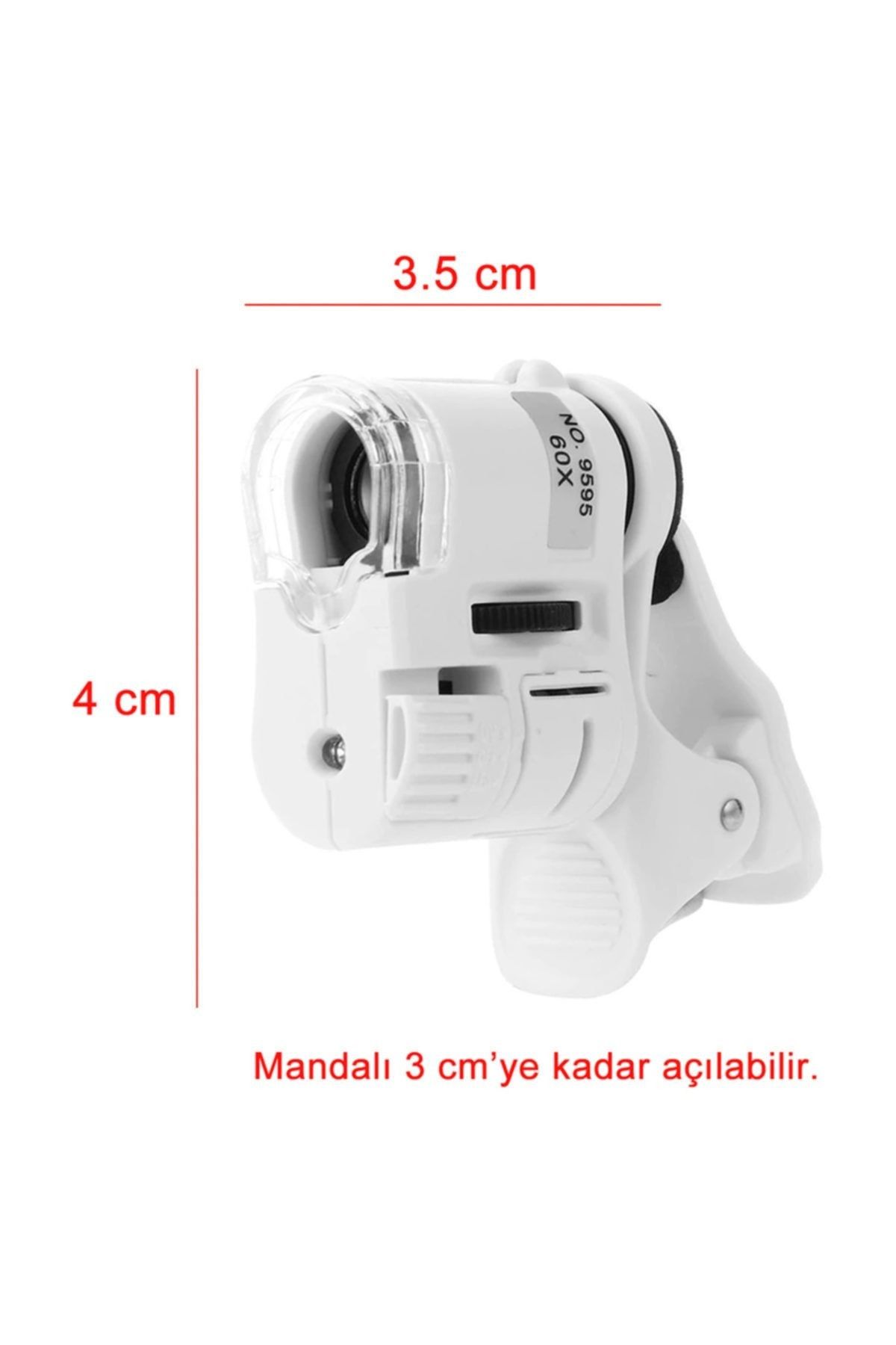 Cep Telefonu İçin UV Ledli Mandallı Mini Mikroskop