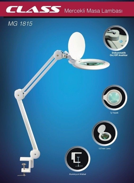 Class MG-1815 5X Mercekli LED Işıklı Masa Büyüteci