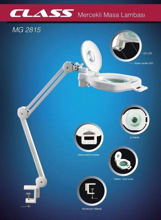 Class MG-2815 5X Mercekli LED Işıklı Masa Büyüteci