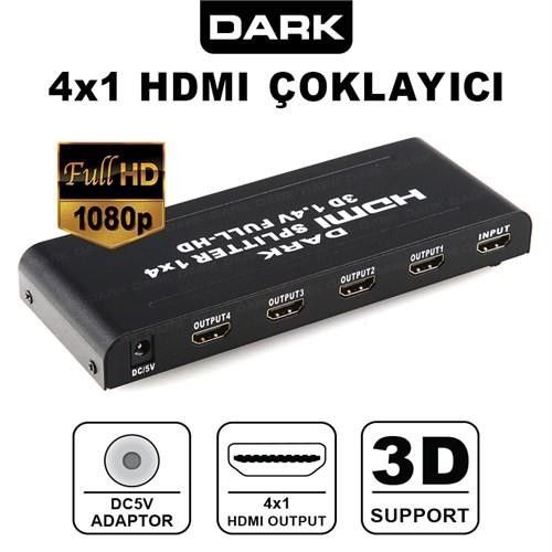 Dark SP4X1  1 Giriş 4 Çıkış Hdmi Splitter
