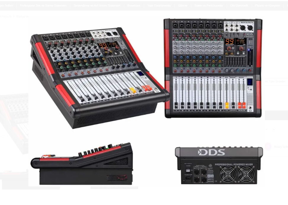 DDS D-8 P2000 FX 2x1000W 8 Kanal Power Mikser