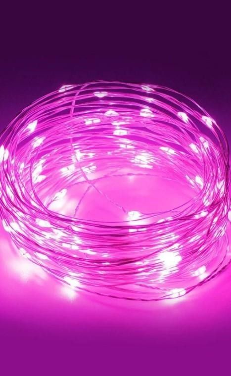 Dekoratif Perili Led Işık 2x1.5V Pembe