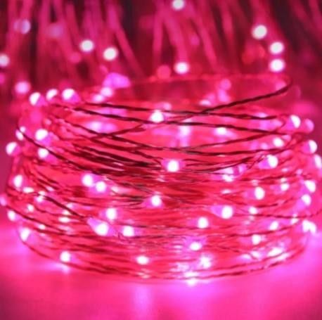 Dekoratif Perili Led Işık 2x1.5V Pembe