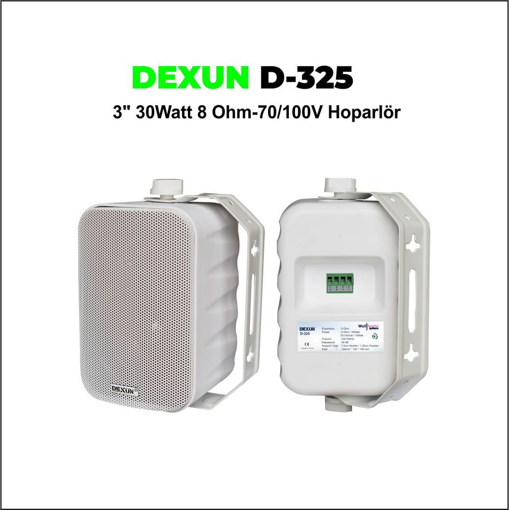 Dexun D-325 3" 30W Trafolu Beyaz Duvar Hoparlörü
