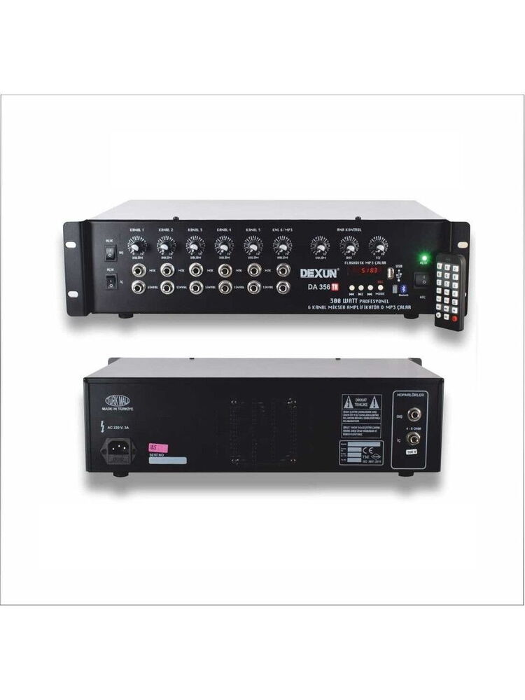 Dexun DA 356TR USB/BT 300W 6 Kanal Mikser Anfi