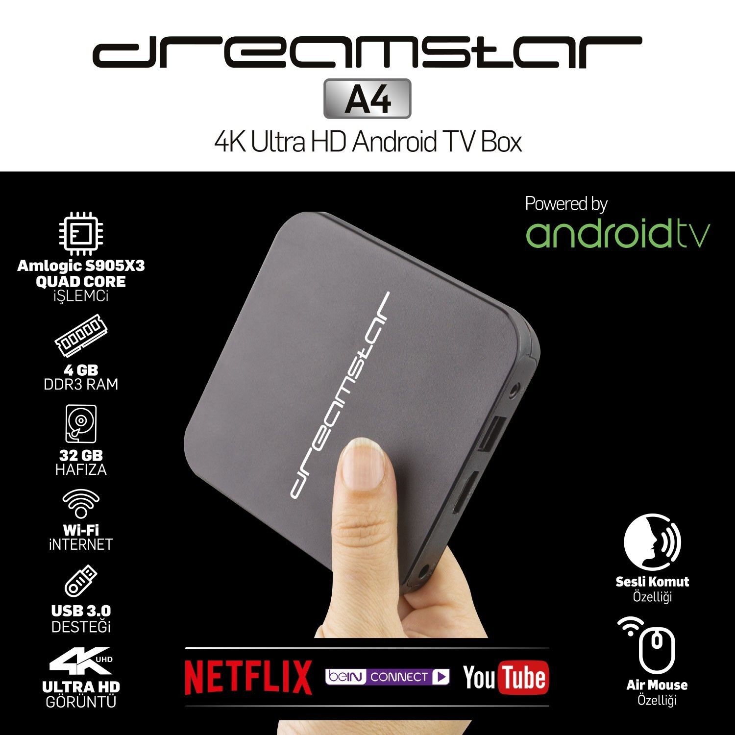 Dreamstar A4 Android 4K UHD 32 Gb Tv Box