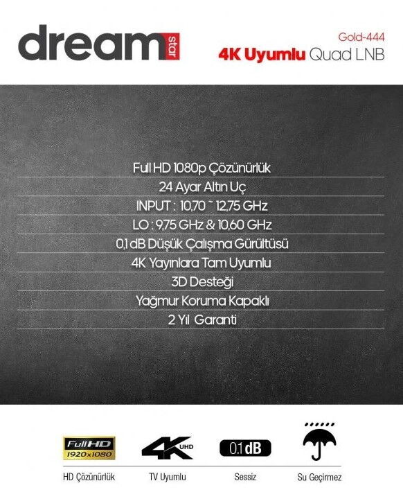 Dreamstar Gold-444 4 lü Lnb