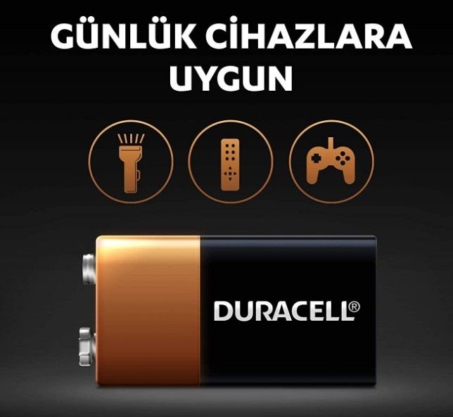 Duracell 6LR61/MN1604 9V Alkaline Pil (Tekli Blis)