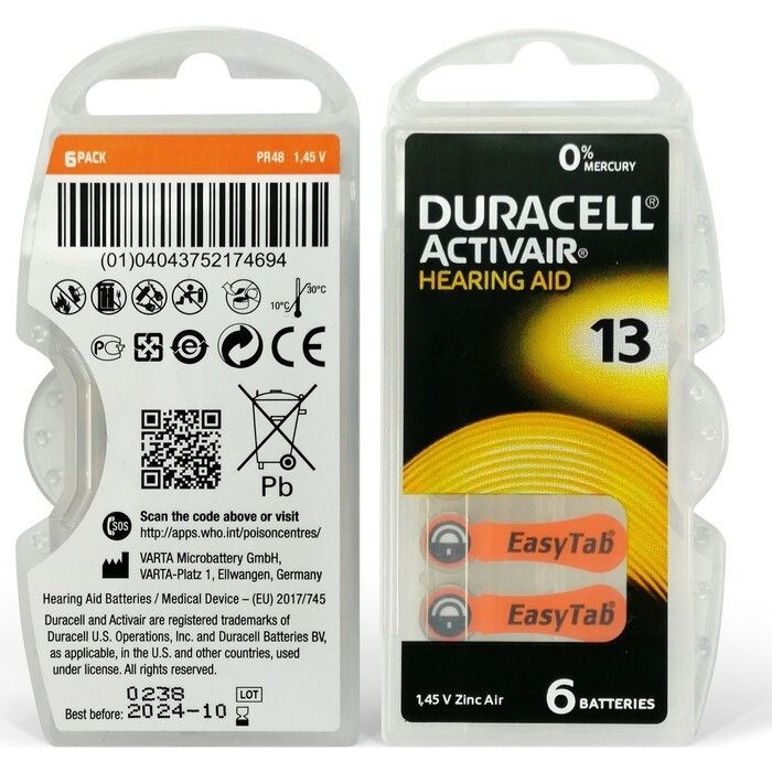 Duracell Activair-13 6 lı İşitme Cihazı Pili