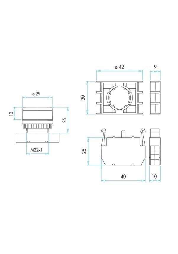 Emas B100DY Yeşil 1NA Start Butonu